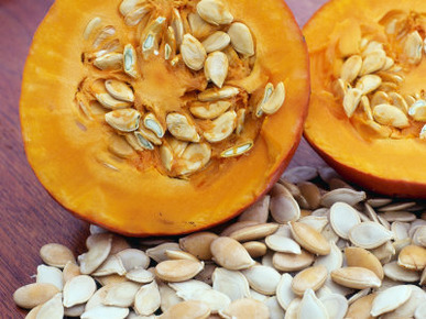 Sliced Pumpkin with Pumpkin Seeds (Cucurbita Sp) Europe