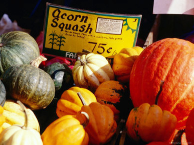 Pumpkins for Sale at Farmers' Market on Union Square, New York City, New York, USA